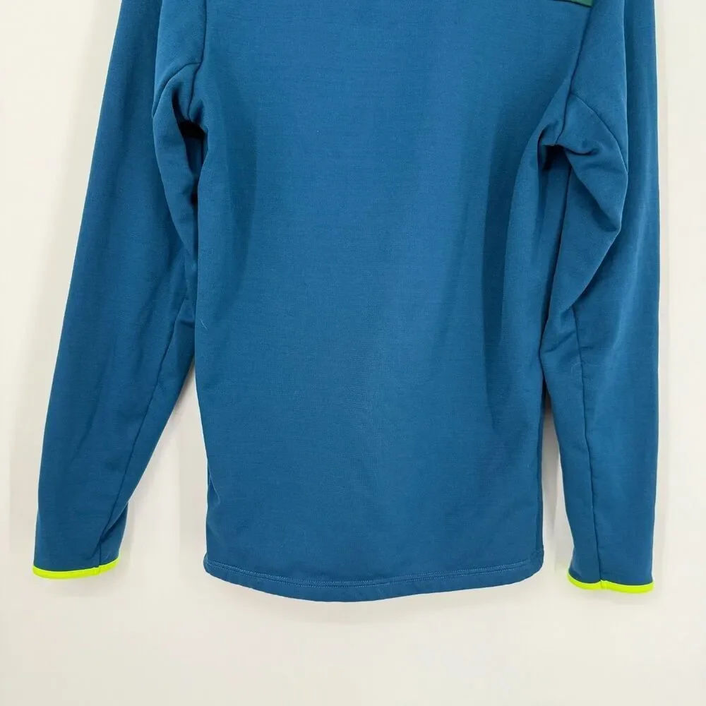 Ortovox Fleece Light Neck Zipper Jacket Outdoor Ski Hike Wool Blue Men Size S